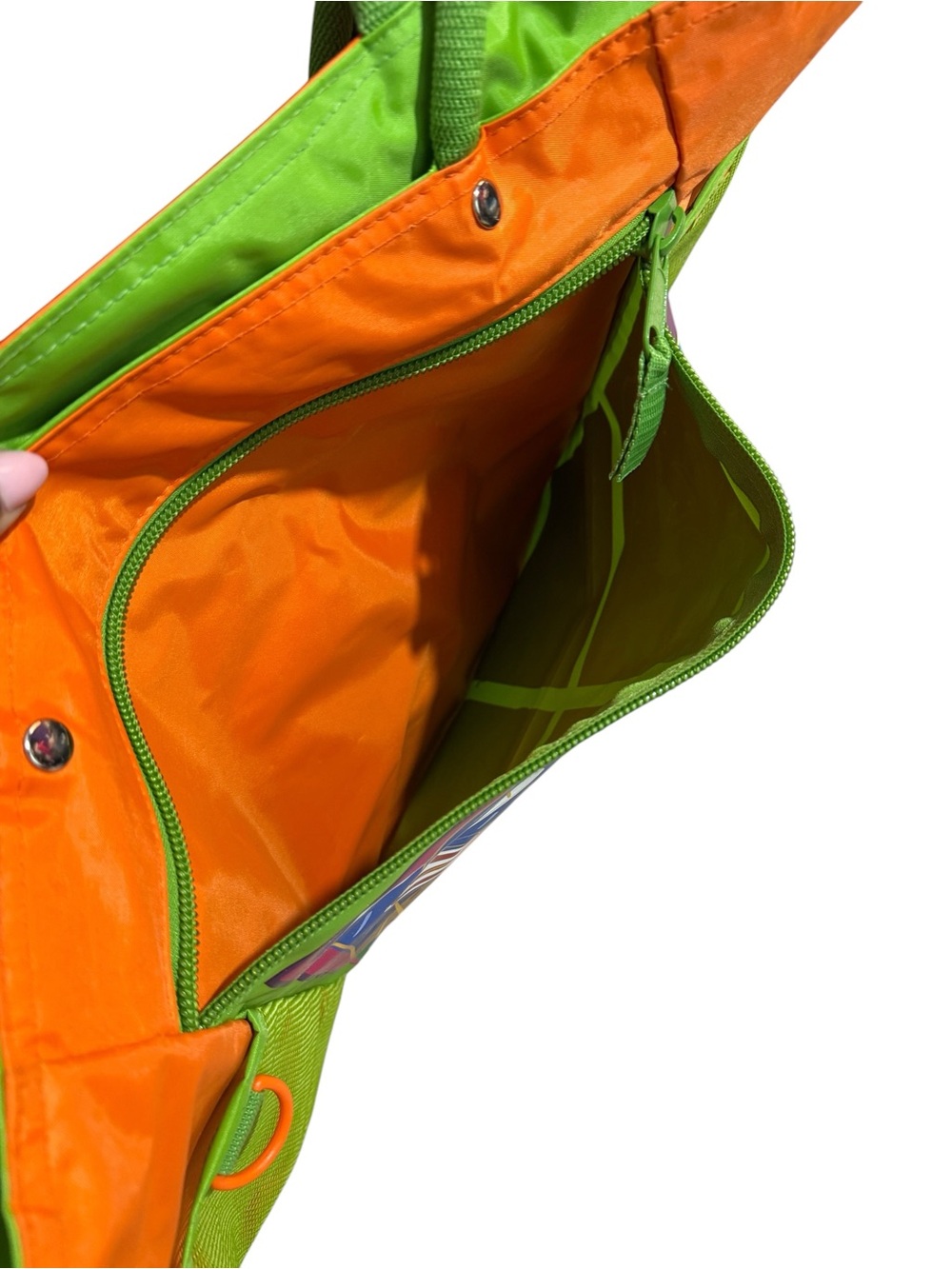 Vintage Totes Beach Bag, Vibrant orange and lime - Picture 9 of 16